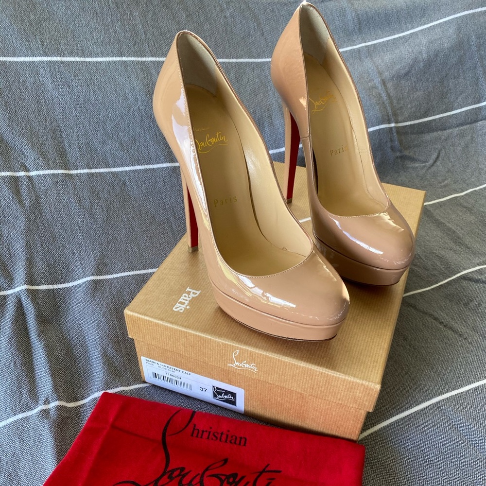 Christian Louboutin Bianca 140 Patent Calf Nude
